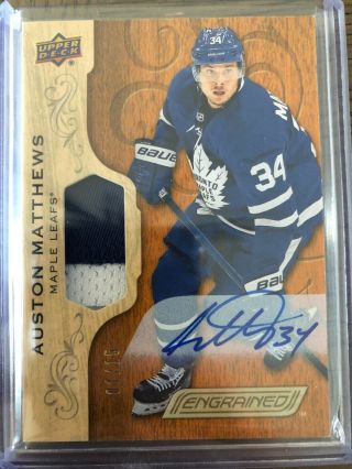 2018 - 19 Ud Engrained Auston Matthews Auto Wow Only 1/15 Rare