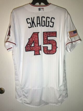 Tyler Skaggs Game Team Issued Los Angeles Angels Jersey July 4 Mlb Hologram