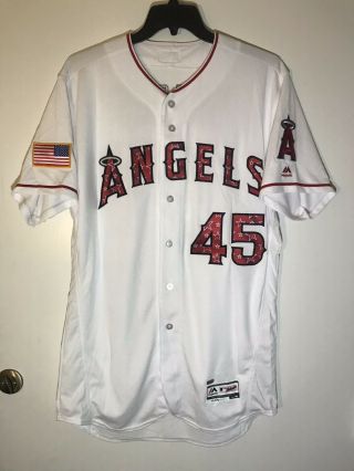Tyler Skaggs Game Team Issued Los Angeles Angels Jersey July 4 MLB Hologram 2