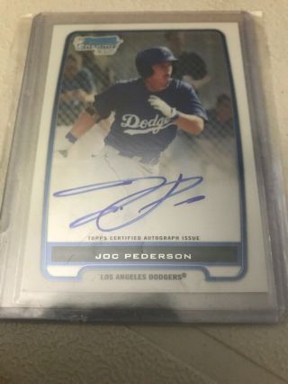 Joc Pederson 2012 Bowman Chrome 1st Prospect Rookie Auto L.  A.  Dodgers