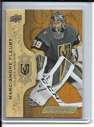 2018/19 Ud Engrained Marc Andre Fleury Base /299 Golden Knights