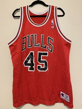 Vintage Champion Michael Jordan 45 Nba Jersey Chicago Bulls Men’s Size 48 Red