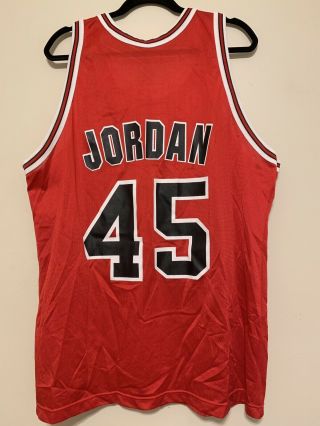 Vintage Champion Michael Jordan 45 NBA Jersey Chicago Bulls Men’s Size 48 Red 2