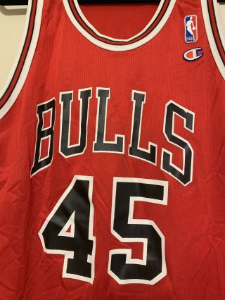Vintage Champion Michael Jordan 45 NBA Jersey Chicago Bulls Men’s Size 48 Red 4
