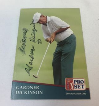 Hand Signed Autographed Pga Card Gardner Dickinson