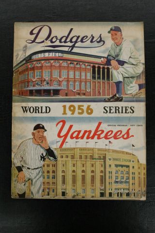 1956 World Series Program Dodgers Vs Yankees Game 2 Ebbets Field
