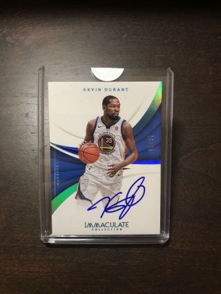 Kevin Durant 2017 - 18 Panini Immaculate Auto Signed 20/25 Warriors