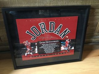 Michael Jordan Autographed Print Upper Image Career Achievements Upper Deck