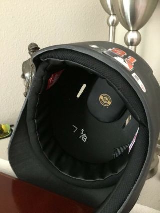 Christian Yelich game game worn and autographed Marlins batting helmet. 5
