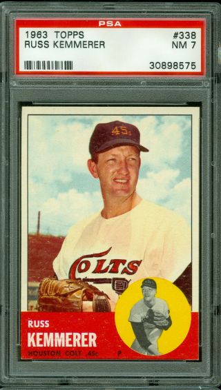 1963 Topps Baseball 338 Russ Kemmerer Psa 7,
