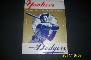 1953 World Series Program York Yankees Brooklyn Dodgers Jackie Mantle Duke