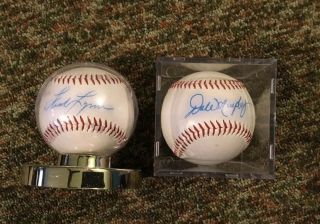 Fred Lynn & Dale Murphy Signed Autographed Baseballs Boston Red Sox Braves