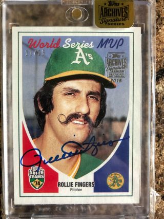 2015 Topps Archives Signature Series Rollie Fingers 21/23 Oakland Athletics