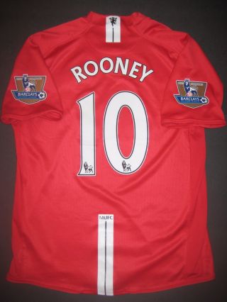 2006 - 2008 Nike Manchester United Wayne Rooney Jersey Shirt Kit Maglia England