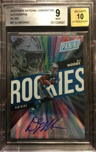 2018 Panini National Convention Signed Dj Moore Rookies Auto 1/1 Bgs 9/10