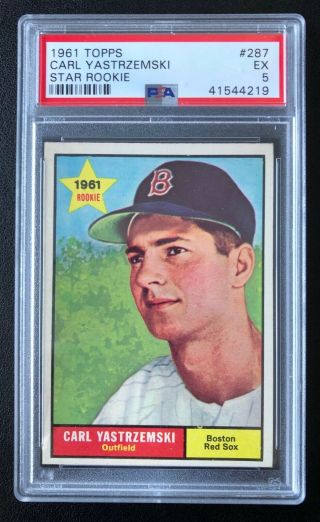 1961 Topps Carl Yastrzemski 287 Psa 5 Ex Graded Boston Red Sox Hof Star Rookie