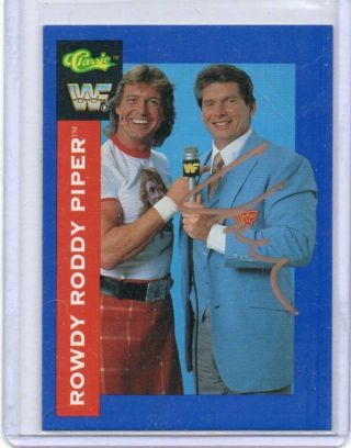 Vince Mcmahon 1991 Classic Autograph Card Hand Signed Rare Superstar