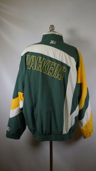B5847 Vtg Starter Green Bay Packers Nfl Football Full - Zip Jacket Size 2xl