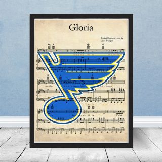 St Louis Blues Logo Play Gloria Stanley Cup Wall Decor Gift Hockey Music Art