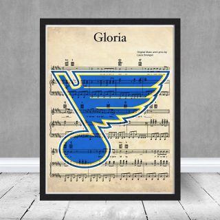 St Louis Blues Logo Play Gloria Stanley Cup Wall Decor Gift Hockey Music Art 4