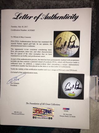 Arnold Palmer Signed Official Masters Golf Ball The King 4x Champ Psa/dna