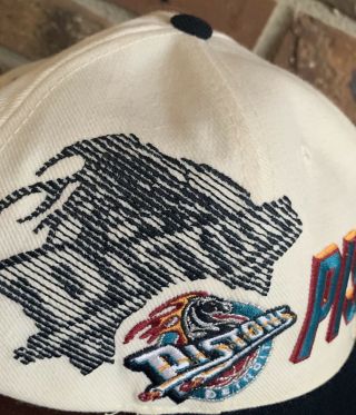 Vintage Detroit Pistons NBA Sports Specialties 90s Snapback Hat Cap White Teal 2