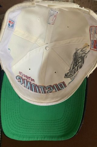 Vintage Detroit Pistons NBA Sports Specialties 90s Snapback Hat Cap White Teal 8