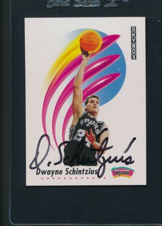 1991/92 Skybox 262 Dwayne Schintzius Spurs Signed Auto 4138