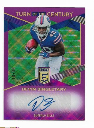 2019 Elite First Off The Line Fotl Turn Of The Century Devin Singletary Auto /49