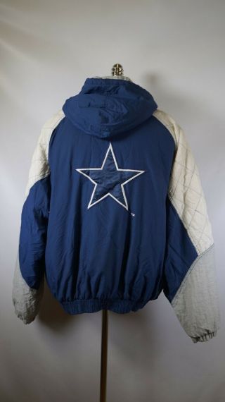 B5801 Vtg Starter Dallas Cowboys Nfl Football Full - Zip Jacket Size Xl