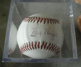 Ray Knight Signed Baseball With Case Mets
