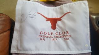 Jordan Spieth Texas Longhorns Golf Club Pin Flag Signed Autograph Masters Jsa
