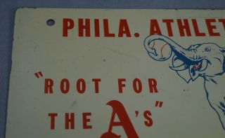 RARE 1940S - 50 ' S PHILADELPHIA ATHLETICS A ' S BASEBALL METAL LICENSE PLATE 2