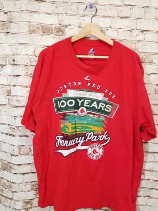 Majestic Boston Red Sox Mlb Fenway Park 100 Years Xl Men’s Shirt Red M9