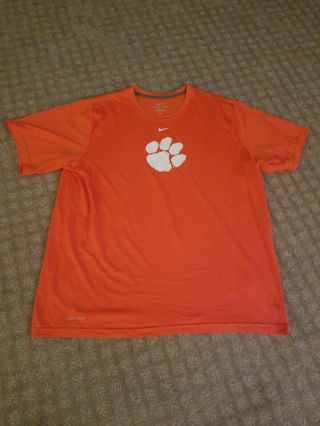 Mens Nike Dri - Fit Orange Clemson Tigers Short Sleeve Athletic T - Shirt Xl Lnuc