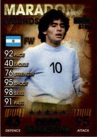 Topps Match Attax 101 - Diego Maradona Argentina (legends) No.  86