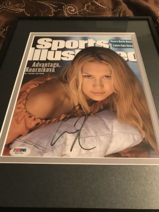 Anna Kournikova Signed Sports Illustrated Cover 8x10 Photo Psa Dna Sexy