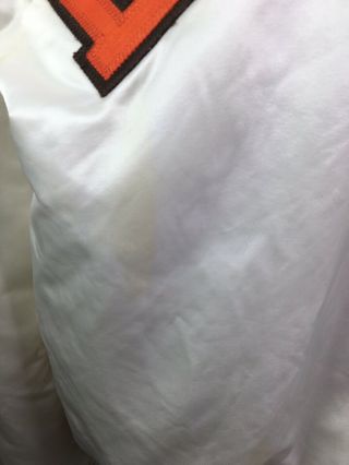 Vintage Cleveland Browns WHITE Satin Jacket XL 1980 ' s Chalk Line OBJ Baker 6