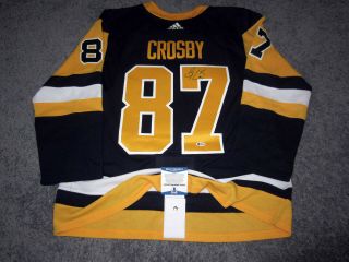 Sidney Crosby Pittsburgh Penguins Signed Autographed Adidas Jersey W/ Bas 50