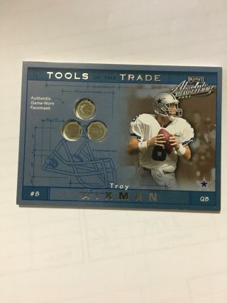 Troy Aikman 01 Tools Of Trade Absolute Memorabilia Game Facemask 101/125 Gu