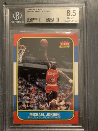 1986 - 87 Fleer Michael Jordan Rookie 57 Bgs 8.  5 (. 5 Away From 9) Gorgeous