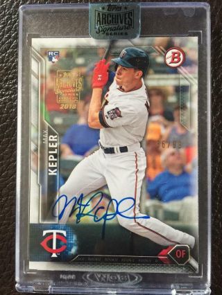 2018 Topps Archives Signature Max Kepler Auto 2016 Bowman Rc 36/99 Twins