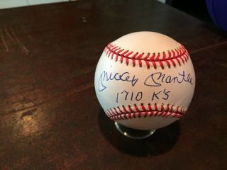 Mickey Mantle Signed Baseball With Inscription 1710ks Beckett Grade 8 A18517
