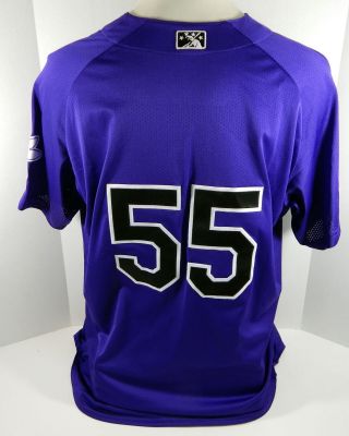 2018 Albuquerque Isotopes 55 Game Purple Jersey