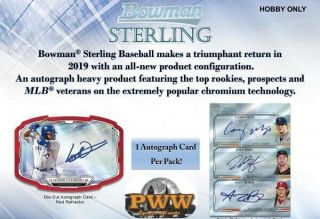 San Diego Padres 2019 Bowman Sterling Baseball 6 Box Half Case Break 2