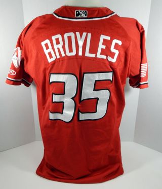 2018 Albuquerque Isotopes Shane Broyles 35 Game Red Jersey