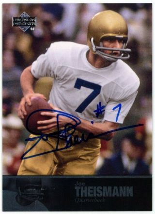 2011 Joe Theismann Upper Deck College Legends Auto Autograph 72 Notre Dame