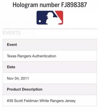 2011 Scott Feldman Texas Ranger World Series Game Jersey Unwashed 6