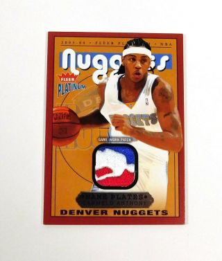 2003 - 04 Fleer Platinum Carmelo Anthony Name Plates 3 Color Patch 380