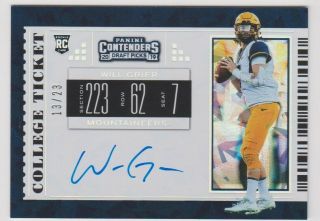 2019 Contenders Draft Picks College Ticket Auto Cracked Ice /23 Will Grier